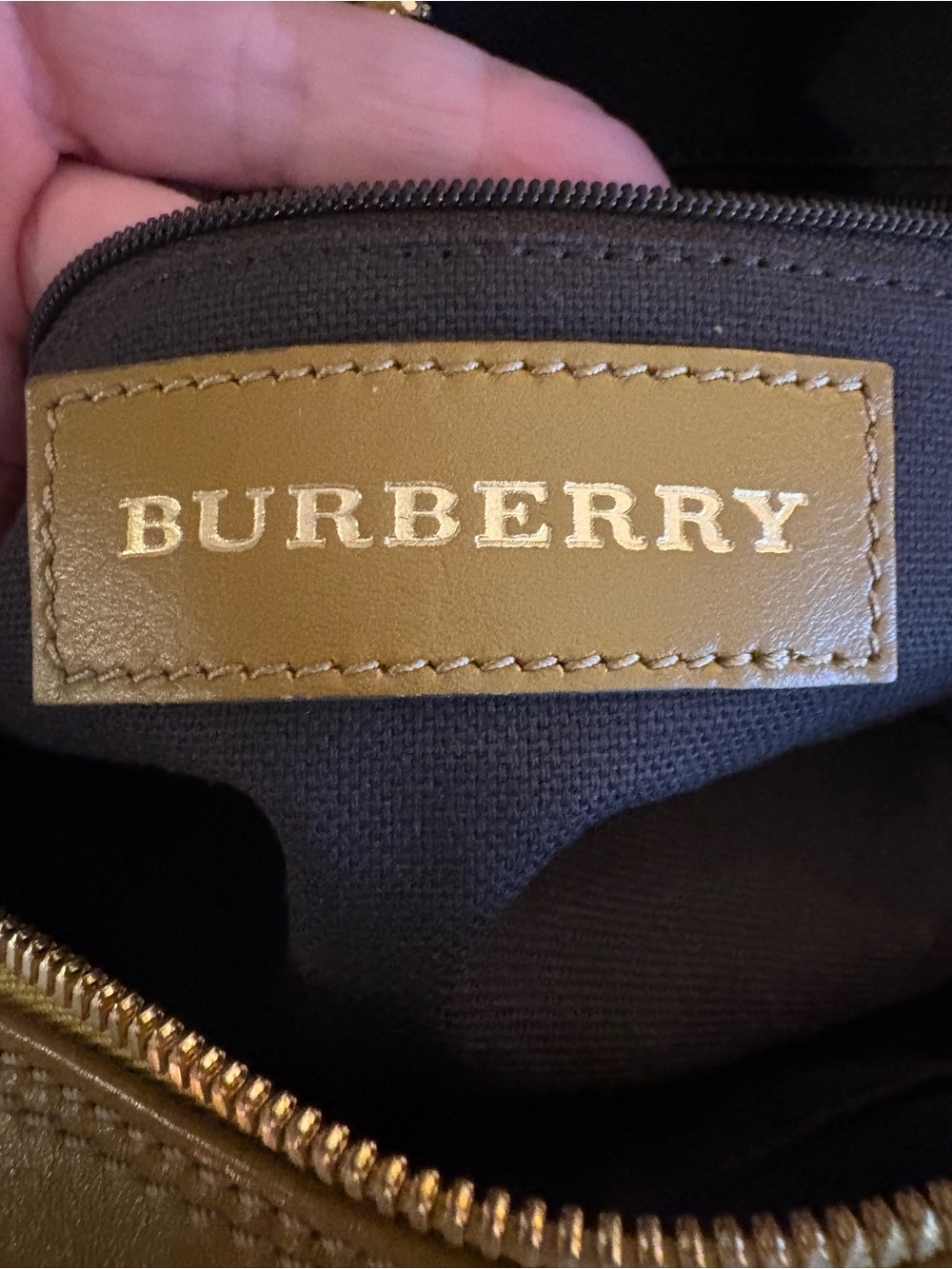 Burberry Orchard Studded Olive Leather Bowling Satchel Bag - Picture 13 of 17